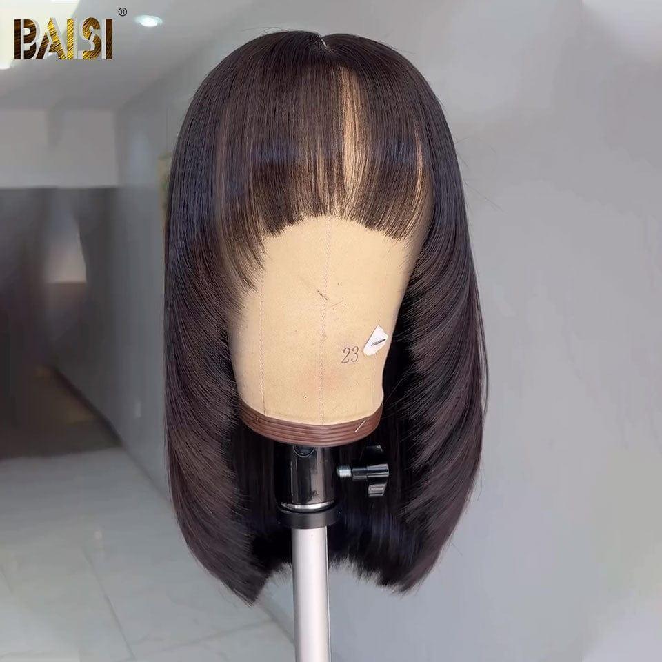 BAISI Grande Promo 15A SDD BONE STRAIGHT 300% densité Perruques de Luxe 100% Vietnam Hair BOB LISSE AVEC FRANGE moitié prix COUPE CHINOISE SANS LACE MP50