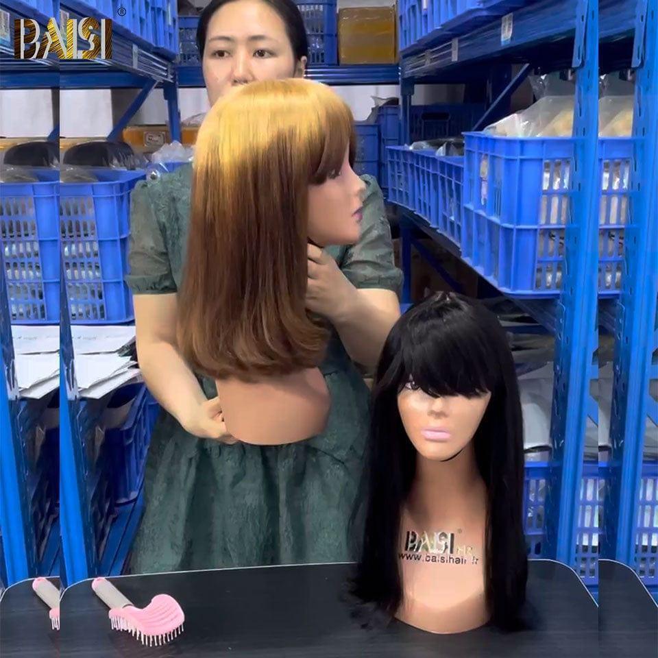 BAISI  Perruque Lisse avec Frange 18 pouces 109€ ou Mixte 92€  En Couleur Noir ou mixte ou DE luxe Lisse bob NOIR 8 Pouces 68€ en 100% cheveux humains FR20