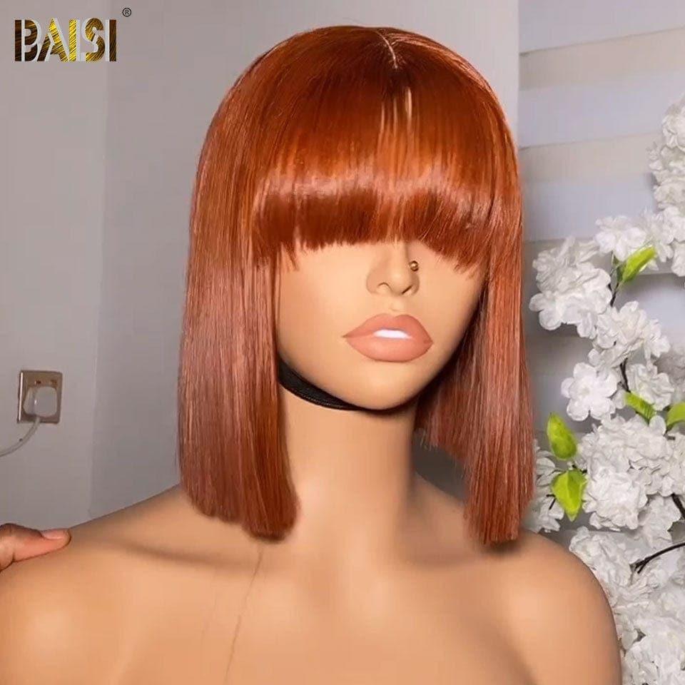 BAISI ORANGE PERÜCKE MIT FRANSEN MASCHINELL HERGESTELLT