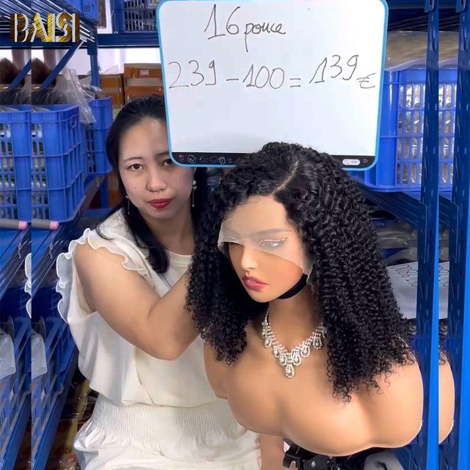 BAISI 13x4 lace frontal curly wave 20 Pouces 109€ ou T PART LACE PERRUQUE Afro Curl AVEC LE RAIE DE COTÉ B VIP100
