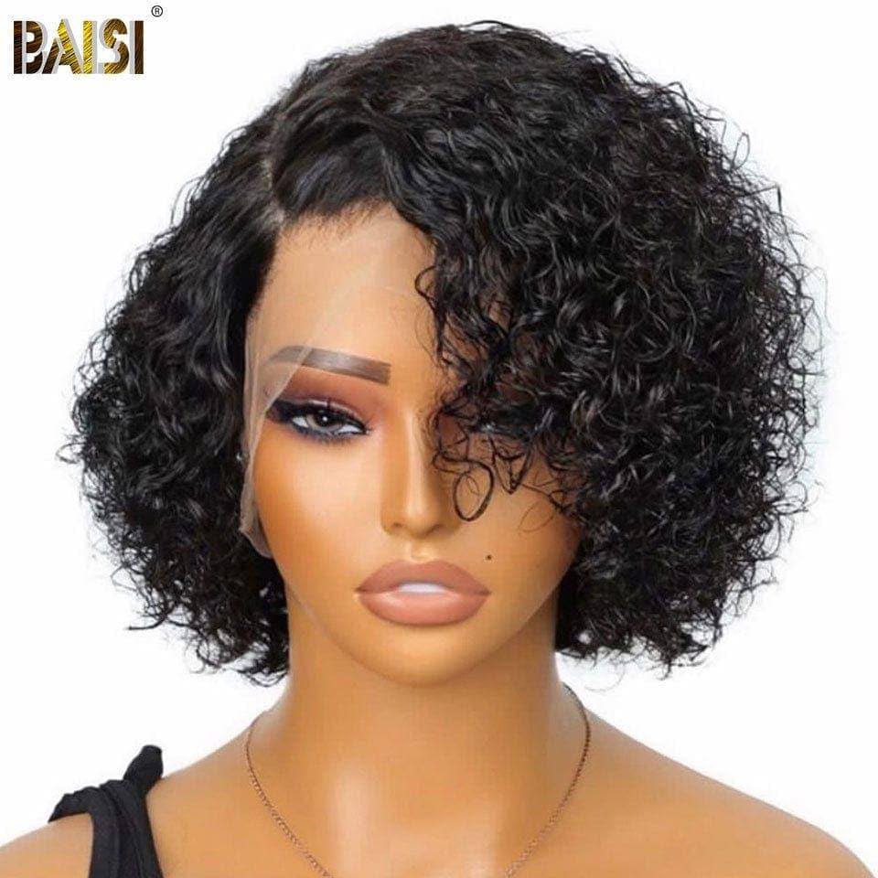 BAISI Achetez 2 perruques minimum au prix d'usine fournisseur 4X4 lace Lisse Bob 10 Pouces 65€ ou T PART LACE PERRUQUE BOUCLÉE CURLY EN 100% CHEVEUX HUMAINS EN NOIR (Pas Besoin De Code)