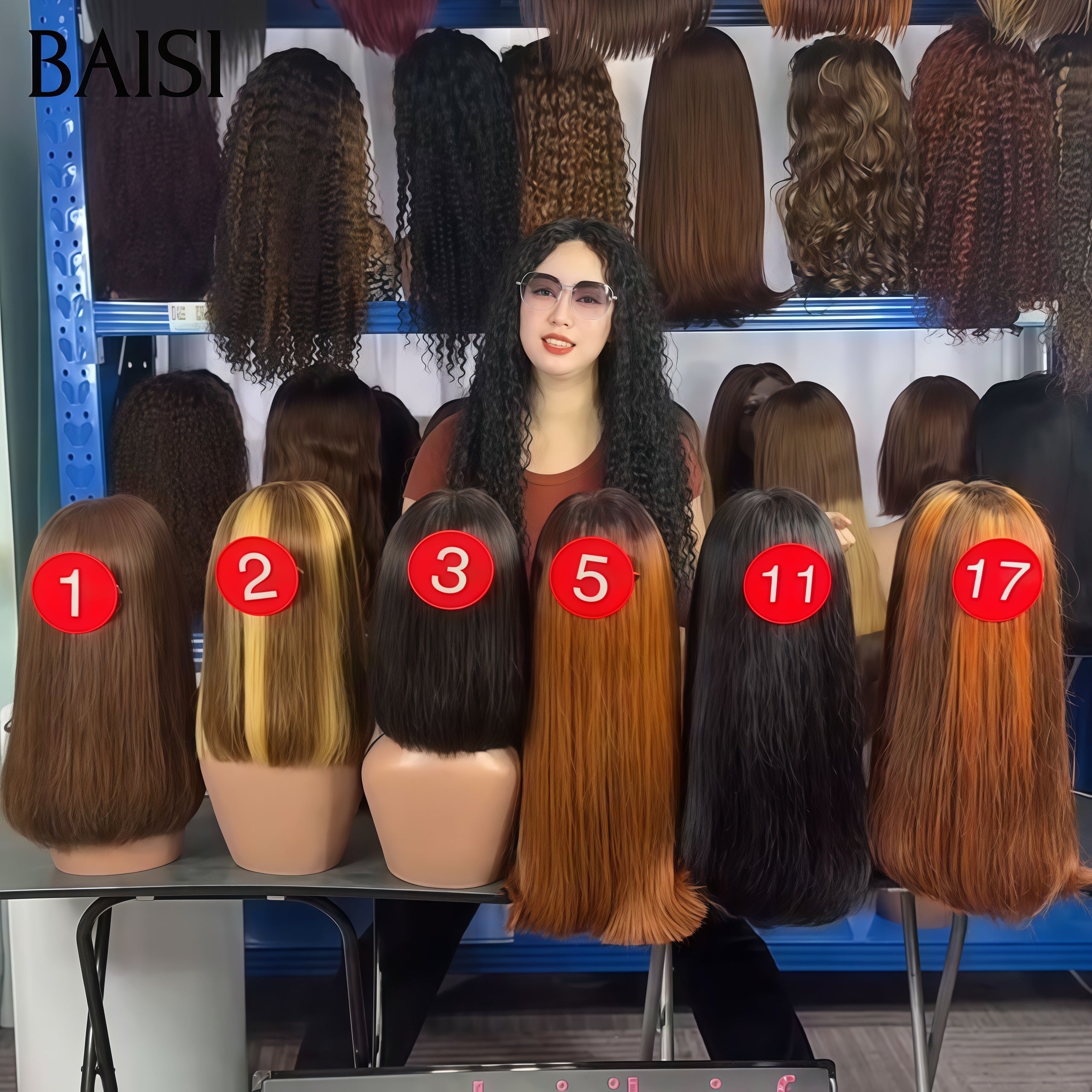 BAISI Grande PROMO 6 perruques 440€ lisse bob en 6 couleurs  en 100% vrais cheveux humains