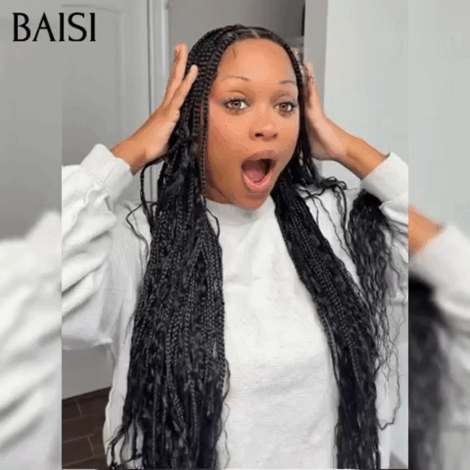 BAISI Nouvelle Arrivée Promo 149€ full lace Longue curly wave avec Nattes 250% Densité 100% cheveux humains base extension manuel semi-humains hair coiffure naturel