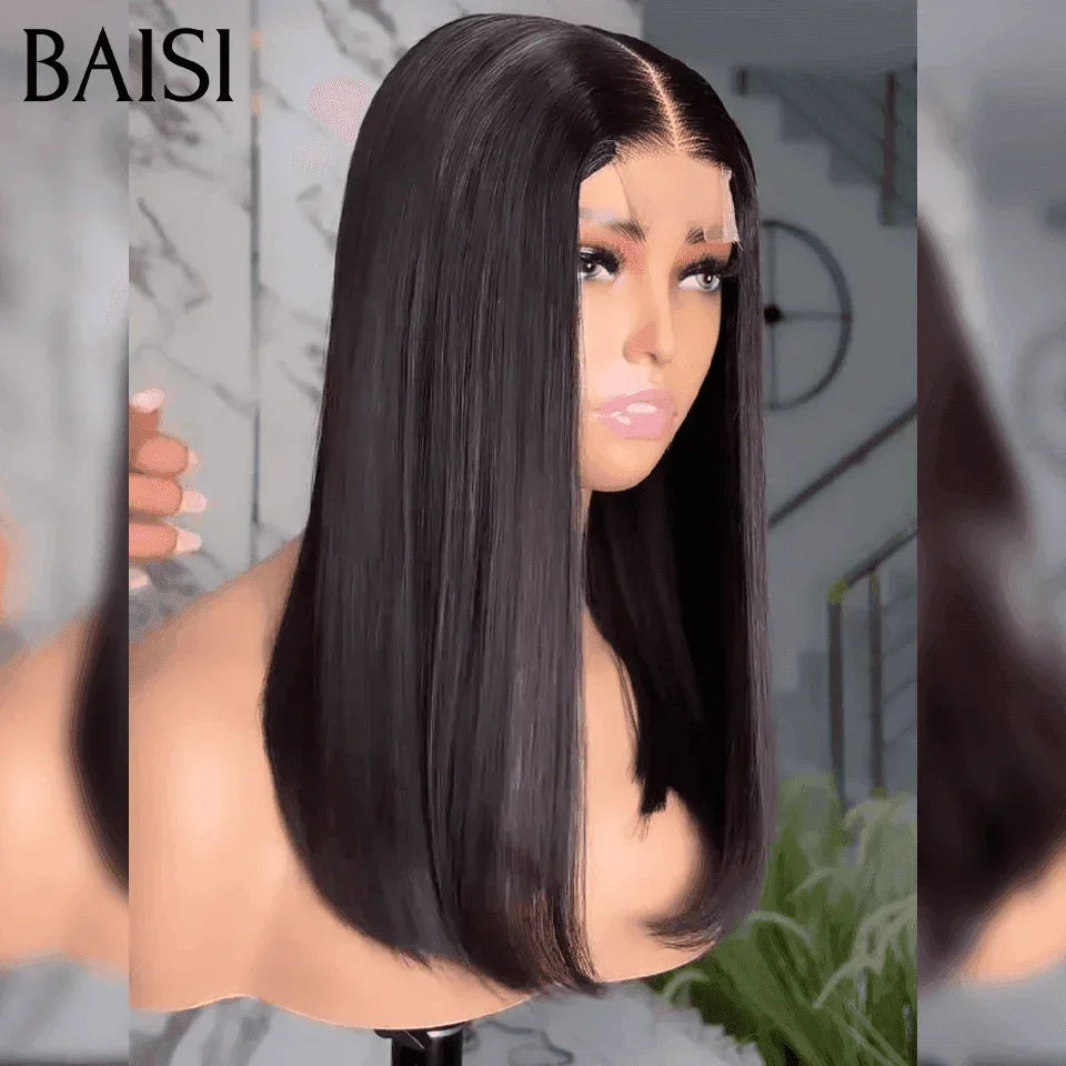 Baisi perucas de luxo sdd osso reto 100% vietnã cabelo 300% densidade 2x6 peruca de renda 16 Polegada preto suave mais de 20 anos de uso