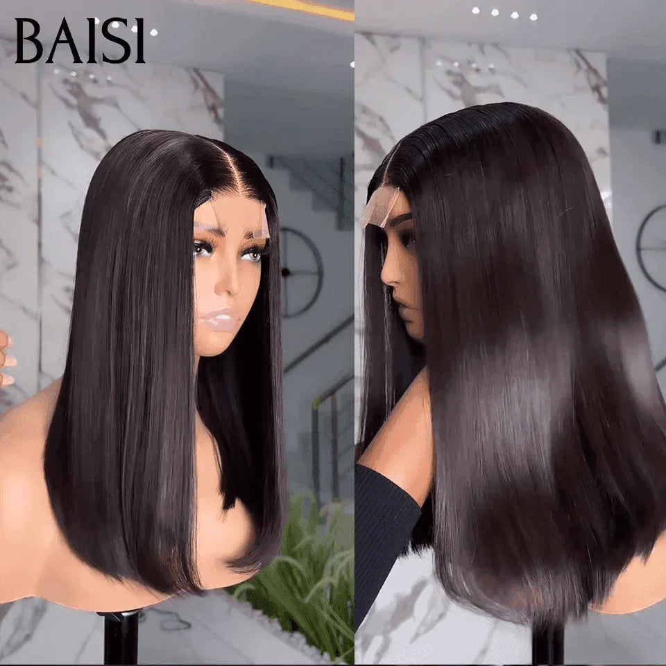Baisi perucas de luxo sdd osso reto 100% vietnã cabelo 300% densidade 2x6 peruca de renda 16 Polegada preto suave mais de 20 anos de uso