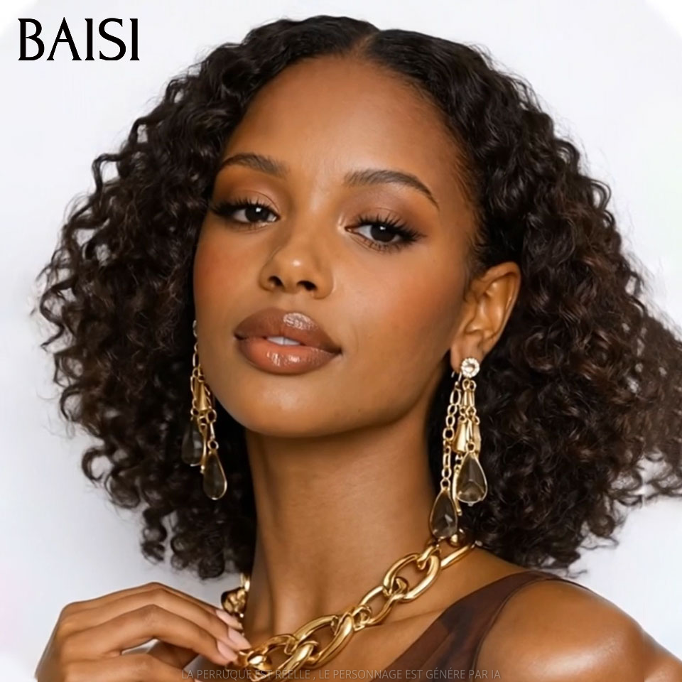 BAISI 2 Bonne Qualité 139€ pixie curl ou curly wave 12 pouce ou Bouclée Egg Wave 65€ Moitié Prix en couleur Marron Mixte Miel En 100% Cheveux Humains