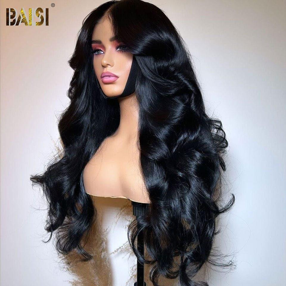 BAISI peluca 13x4 pelucas delanteras de encaje 100% cabello humano recto rizado 250% densidad