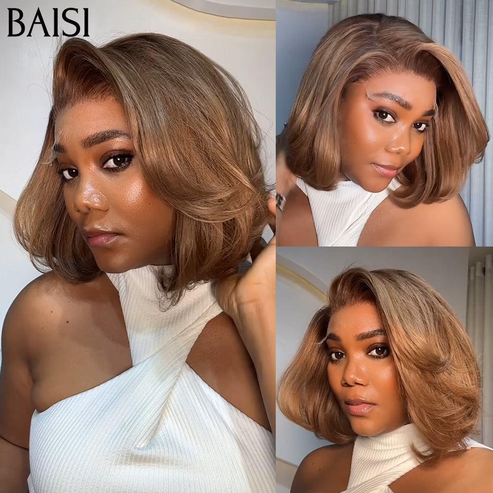 BAISI Big Promo 4x4 Spitze gerade BOB Perücke 109 € in Farbe 33# in 100 % Echthaar D FR38