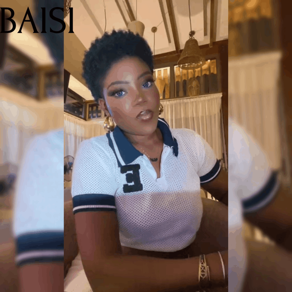 BAISI Offre Flash Aujourd'hui 65€ Perruque Pixie Afro Curl 13x4 lace frontal bouclé partout Noir différentes couleurs disponibles en 100% cheveux humains F-905 FR38