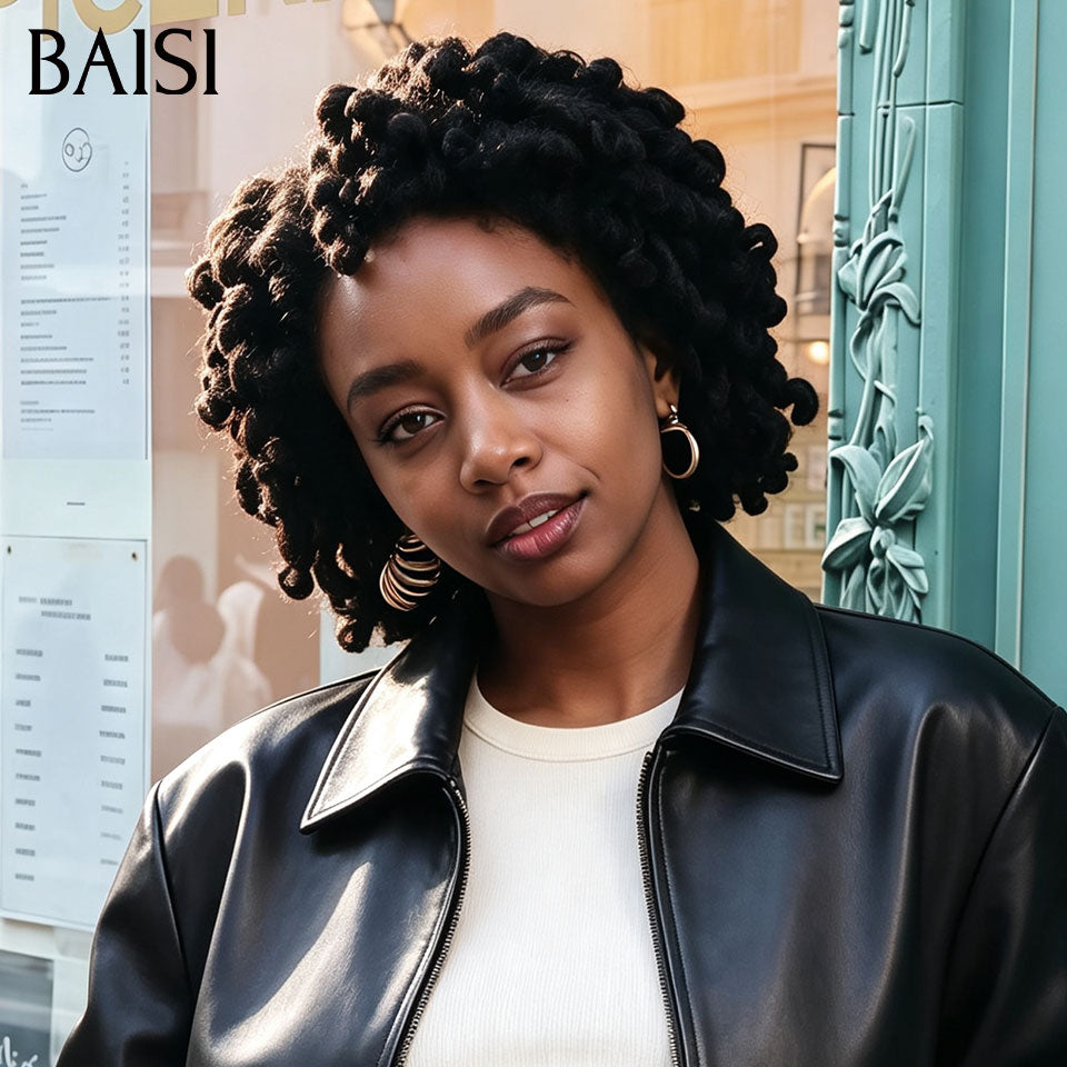 BAISI 13x4 lace Perruque Coiffée Grosse Boucle Double natte Rasta  Prête A Porter Beaucoup de Volume 169€ Très Bonne Qualité  en 100% Cheveux Humains