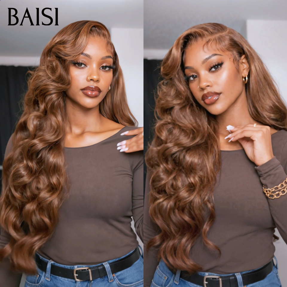 BAISI PROMO frontal 13x4 Perruque body wave marron 14 pouce 98€ en 100% Cheveux Humains