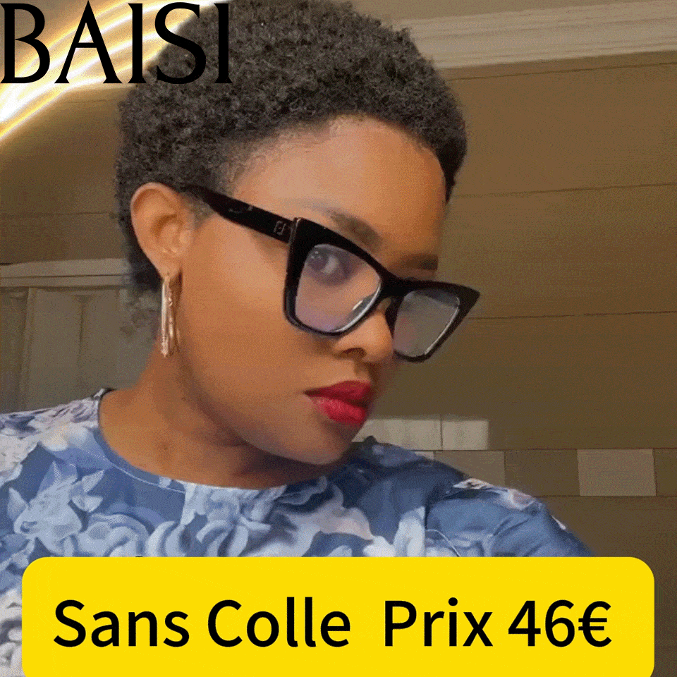 BAISI Prix en Gros 46€ Perruque Pixie Afro sans lace sans colle bouclé partout Noir en 100% cheveux humains