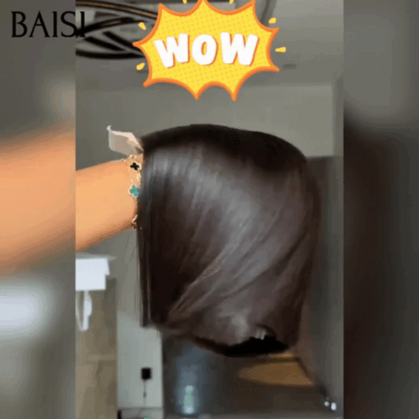 BAISI perruques 8 pouces lace 2X6  59€ Lisse BOB naturel NOIR ou BOB 8pouces 56€ de luxe avec frange lisse en 100% vrais cheveux humains
