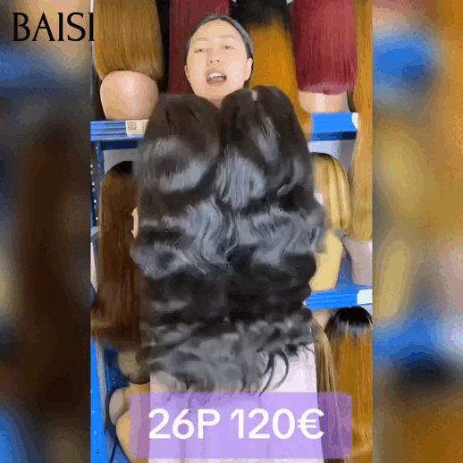 BAISI  Perruques  4X4 closure Body wave Couleur NOIR 26 Pouces  Perruque 100% Cheveux Humains