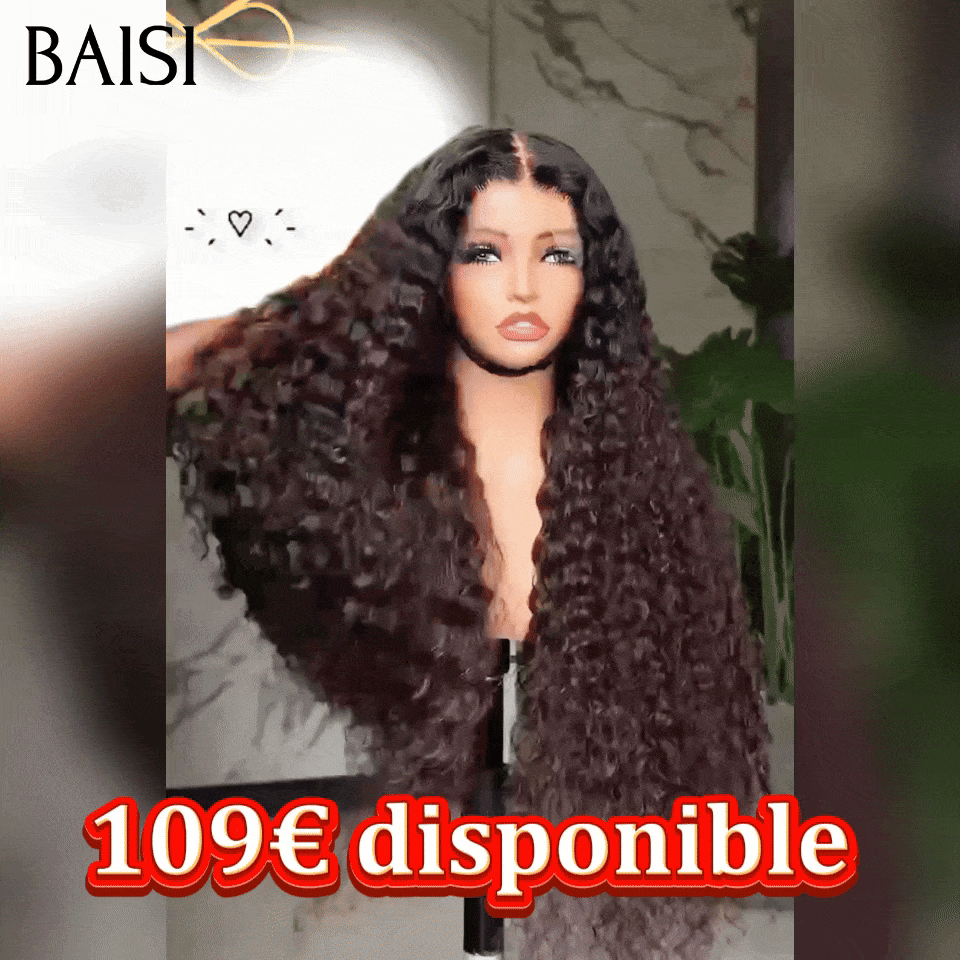 BAISI vente en promotion Lace frontal Perruque 13*4 Curly wave Marron 1BT4# 100% Cheveux Humains