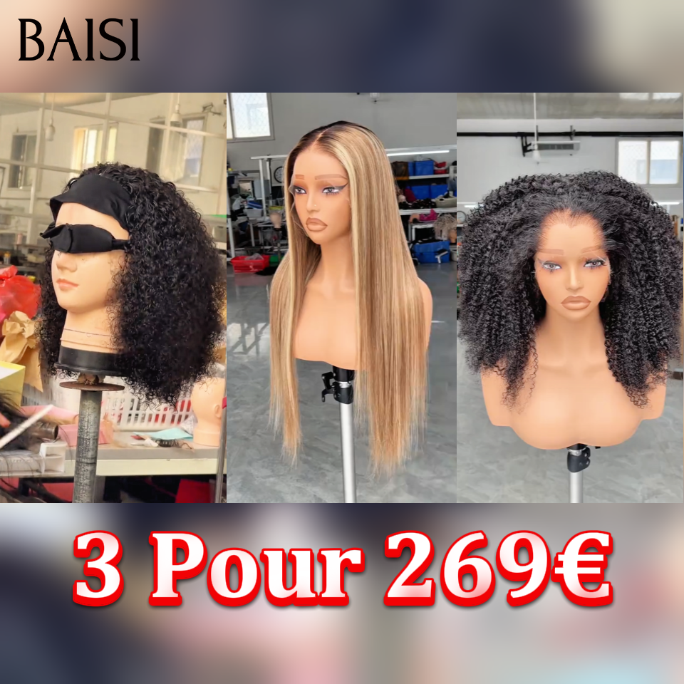 3 Pour 269€ 100% Vrais Cheveux Humains 13x4 lace frontale et blended curly wave différentes tailles facilles à revendre très bonne qualité achetez aujourd'hui en prix promotion