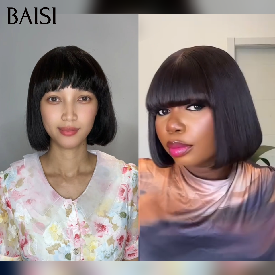 BAISI très bon site de perruques témoigne la cliente jamais deçu de la qualité 89€ bob frange 8 pouce vietnam hair 20 ans garantie