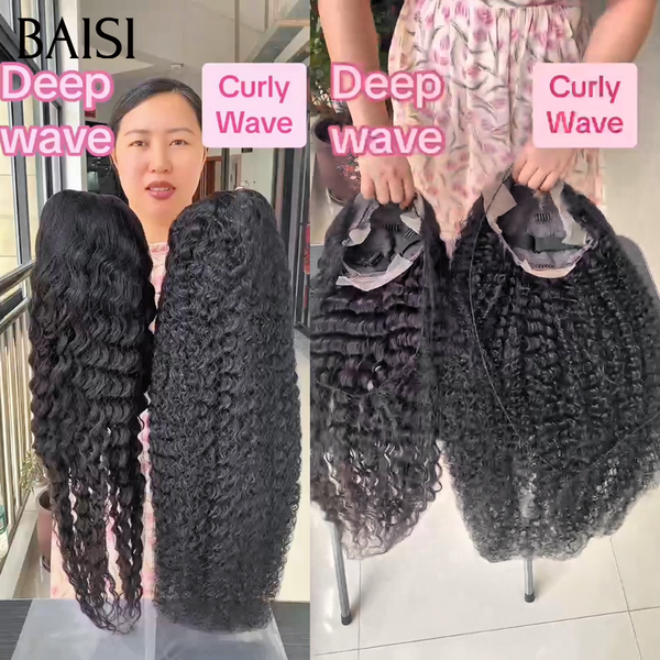 BAISI perruques 22 pouces 13x4 lace frontale 149€ deep wave naturel NOIR ou curly wave 24 pouces 169€ en 100% vrais cheveux humains
