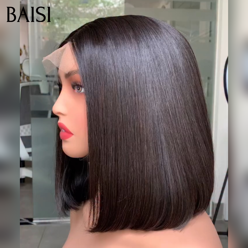BAISI HAIR FR Liso com Franja 8 Polegadas em França 58€ ou 2 Cortes Chineses Preto e Castanho 129€ em 100% Cabelo Humano