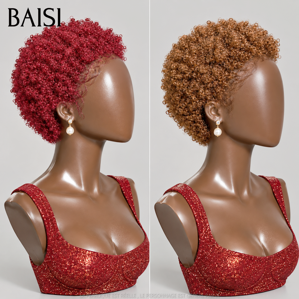 BAISI venda flash Compre 1 por 79€ e receba 2 Liso com franja 8 polegadas e pixie finger wave em 100% cabelo humano verdadeiro código:MP50