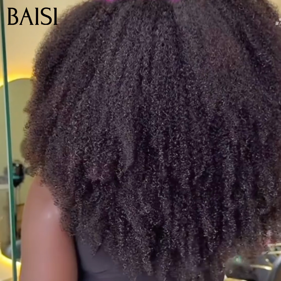 BAISI 4x4 Lace Perruque Afro Curly  AK  Spécial Beaucoup de Volume 400% Densité 18 Pouces 159€ Prix Imbattable Résultat Incroyablement Unique en 100% Cheveux Humains