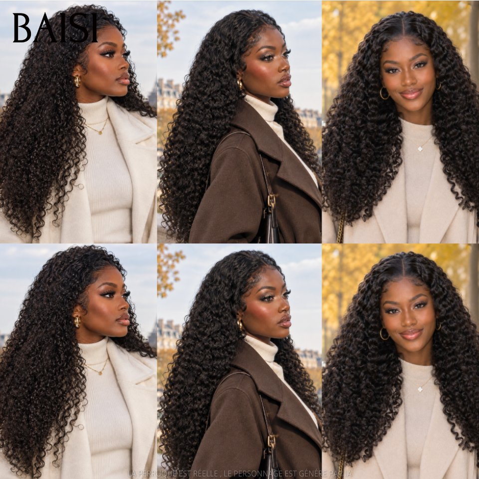 BAISI 13x4 Lace HD Perruque Longue Pixie ou Water ou Burmese 18 et 24Pouces A Partir de 148€  Promotion 155€ Couleur Noir 1B# 350% Densité Haute Qualité Prix Chaud en 100% Cheveux humains