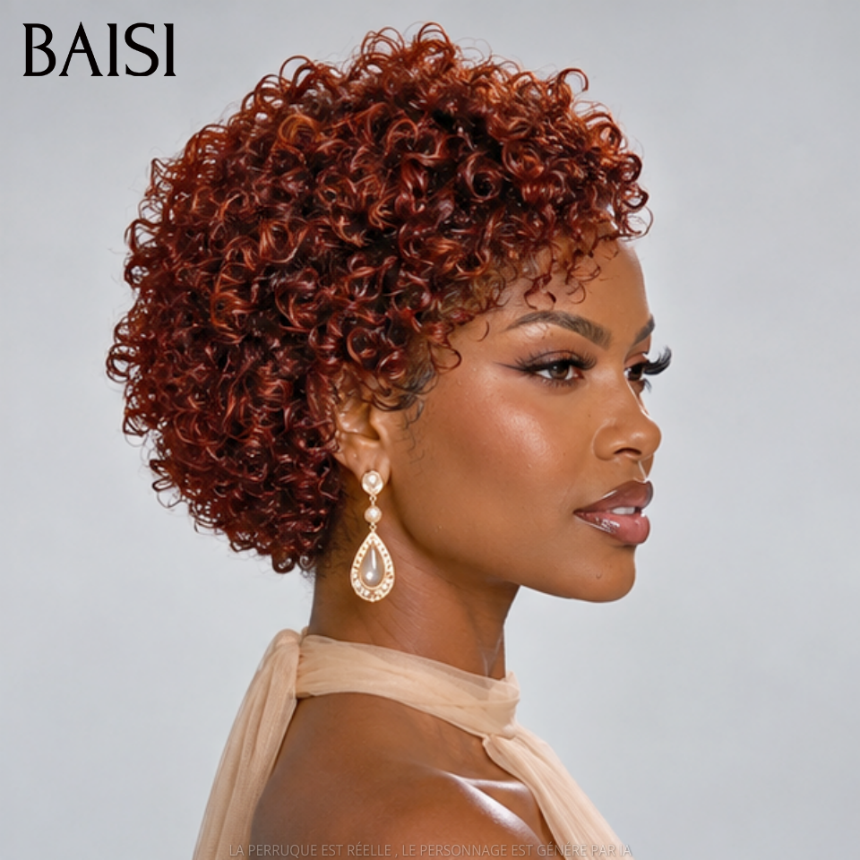 BAISI Perruque 13x4 Curly  8 pouce 79€ en Couleur #350 Top Modèle en 100% Cheveux humains