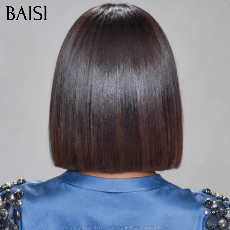 BAISI 2X6 lace Perruque BOB Lisse 8pouces 98€ ou 10pouces 118€  de Luxe Haute Qualité Viêtnam Hair Lisse BOB en Couleur Noir en 100% Cheveux Humains FR38