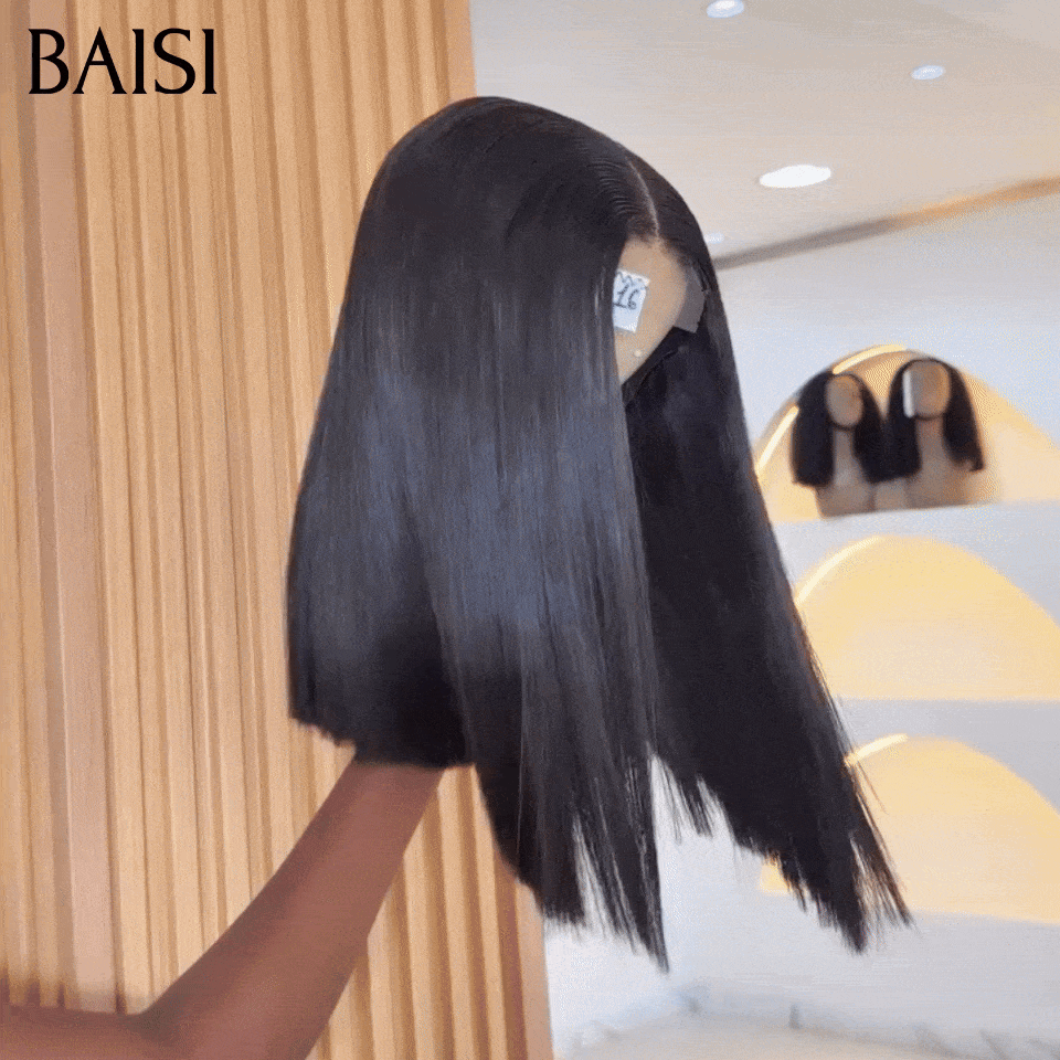 BAISI 2X6 Lace Perruque Bob Lisse 100% Vietnam Hair Couleur noir SDD Bone Straight Disponible en 12 et 14pouces Prix Pas Chèr  en 100% Cheveux Humains