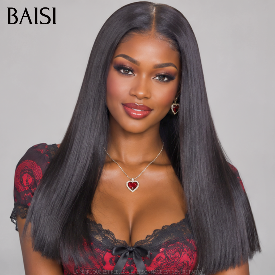 BAISI 2X6 Lace Perruque Bob Lisse 100% Vietnam Hair Couleur noir SDD Bone Straight Disponible en 12 et 14pouces Prix Pas Chèr  en 100% Cheveux Humains
