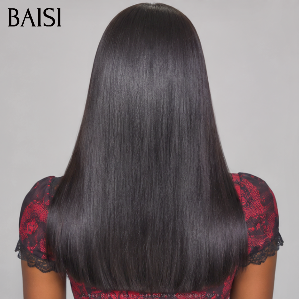 BAISI 2X6 Lace Perruque Bob Lisse 100% Vietnam Hair Couleur noir SDD Bone Straight Disponible en 12 et 14pouces Prix Pas Chèr  en 100% Cheveux Humains