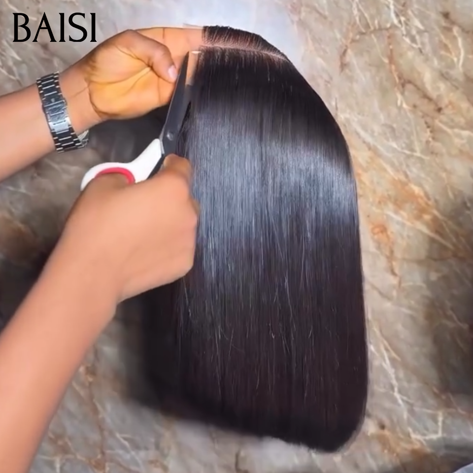 BAISI  2x6 Lace Perruque Bob Lisse 100% Vietnam Hair De LUXE SDD BONE STRAIGHT 8 et 10Pouces Prix Promo En 100% Cheveux Humains