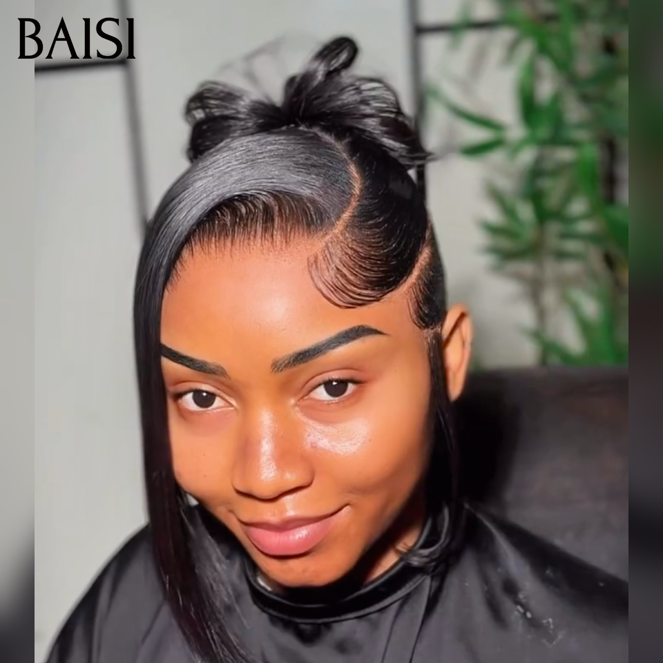 Perruque 13x4 lace Perruque Bob Lisse Pré-Coiffée 99€ Seulement Coiffure Osée Rajeunissante en 100% Cheveux Humains