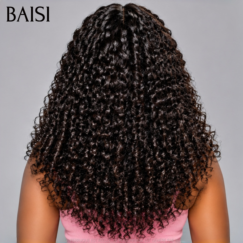 BAISI Perruque Bouclée Curly 14Pouces 129€ Ou 20Pouces 199€ Couleur Noir 1B# Très Bien Fournie 350% Densité Haut de Gamme 100% Vietnam Hair  en 100% Cheveux Humains