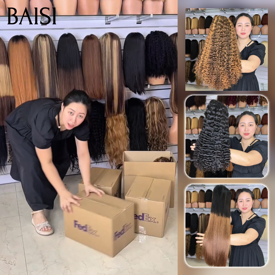 BAISI 4 Perruques LA BEAUTE  Longues Raw Hair En Gros Offre Spéciale En Carton pour Revendeurs Très Bonne Qualité 100% Cheveux Humains