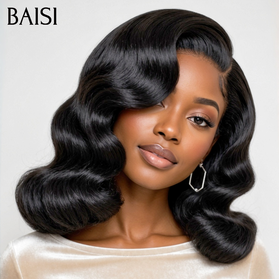 BAISI Confezione all'ingrosso 2 parrucche bob 120 euro 2x4 lace lisce con frangia 8Pollici colore Marrone e NERO 100% Capelli Umani