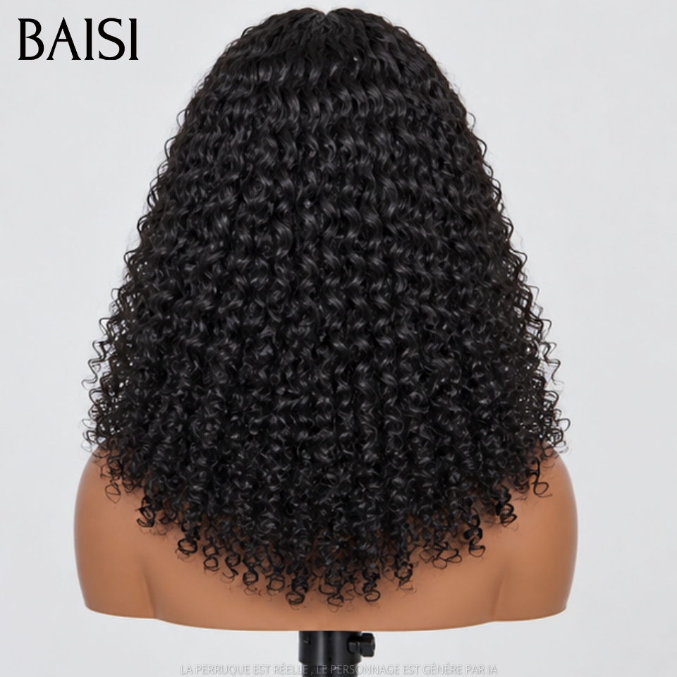 BAISI 5x5 HD Lace Closure  Perruque Curly Vietnam Hair 14Pouces ou 18Pouces Couleur Noir #1B ou Couleur Marron 4#  250% Densité Super Qualité  Ultra Naturel en 100% Cheveux humains