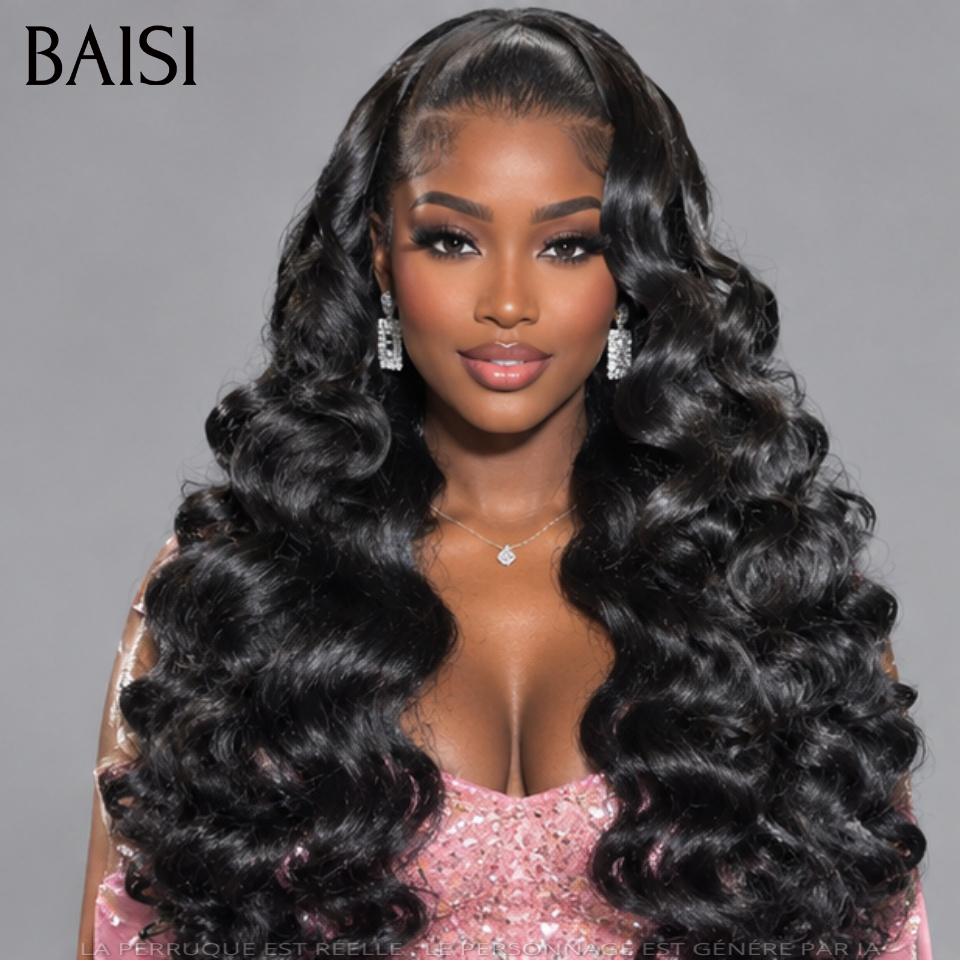 BAISI Perruque En 13X4 Lace Frontal  Naturelle  Wave 20Pouces Beaucoup de volume 300% de Densité 269€ Seulement En 100% Cheveux Humains Top Qualité