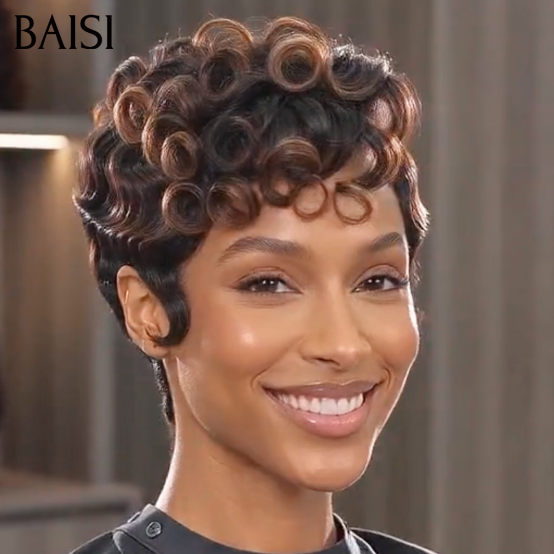 BAISI 13x4 lace pixie Chioma 86€ en couleur Marron Très Bonne Qualité en 100% Cheveux Humains