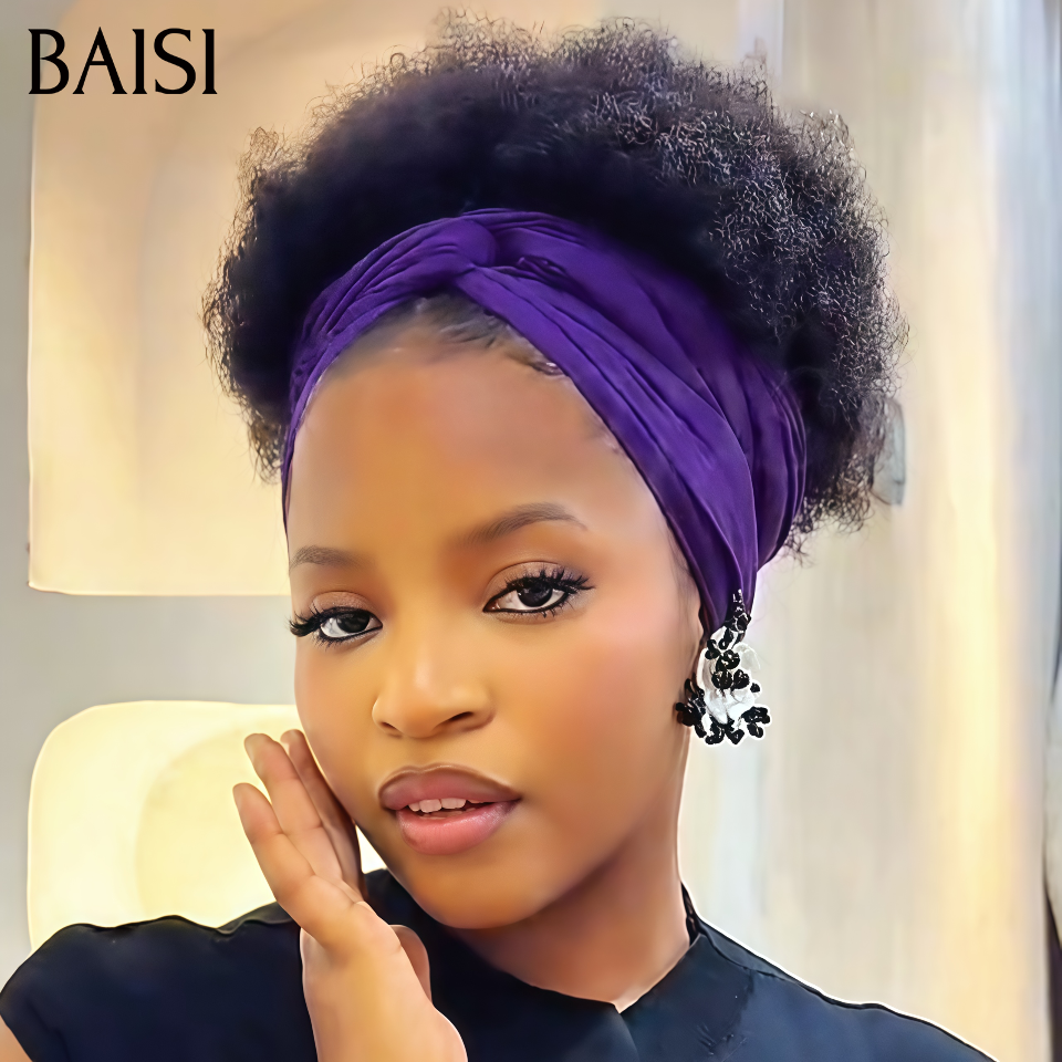 BAISI Perruque Pixie Afro curly Promotion 48€ Une Coupe Plusieurs Styles Déja en France Sans Colle Sans Lace Fabriqué à la Machine  en 100% Cheveux Humains Reçu 48H TVA 0€