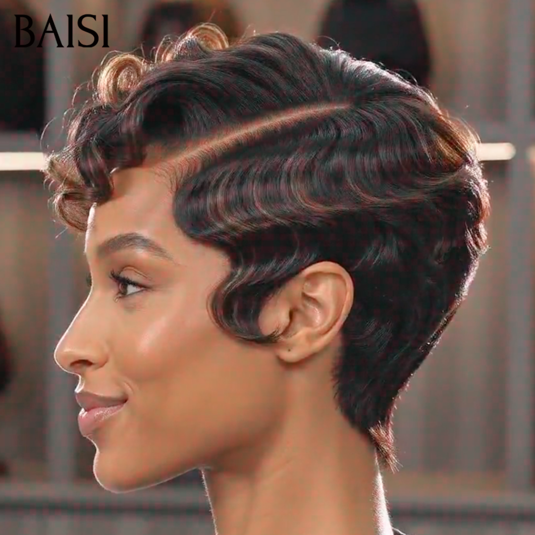 BAISI 13x4 lace pixie Chioma 86€ en couleur Marron Très Bonne Qualité en 100% Cheveux Humains