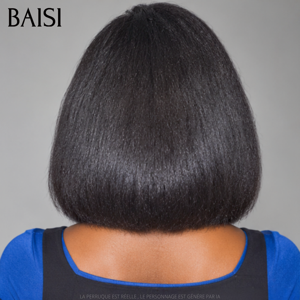 BAISI 13x4 Lace Perruque Yaki Straight 10 Pouces 99€ Couleur Noir 1B# Totalement Identique Qualité Garantie en 100% Cheveux humains Déjà en France Livraison 48H