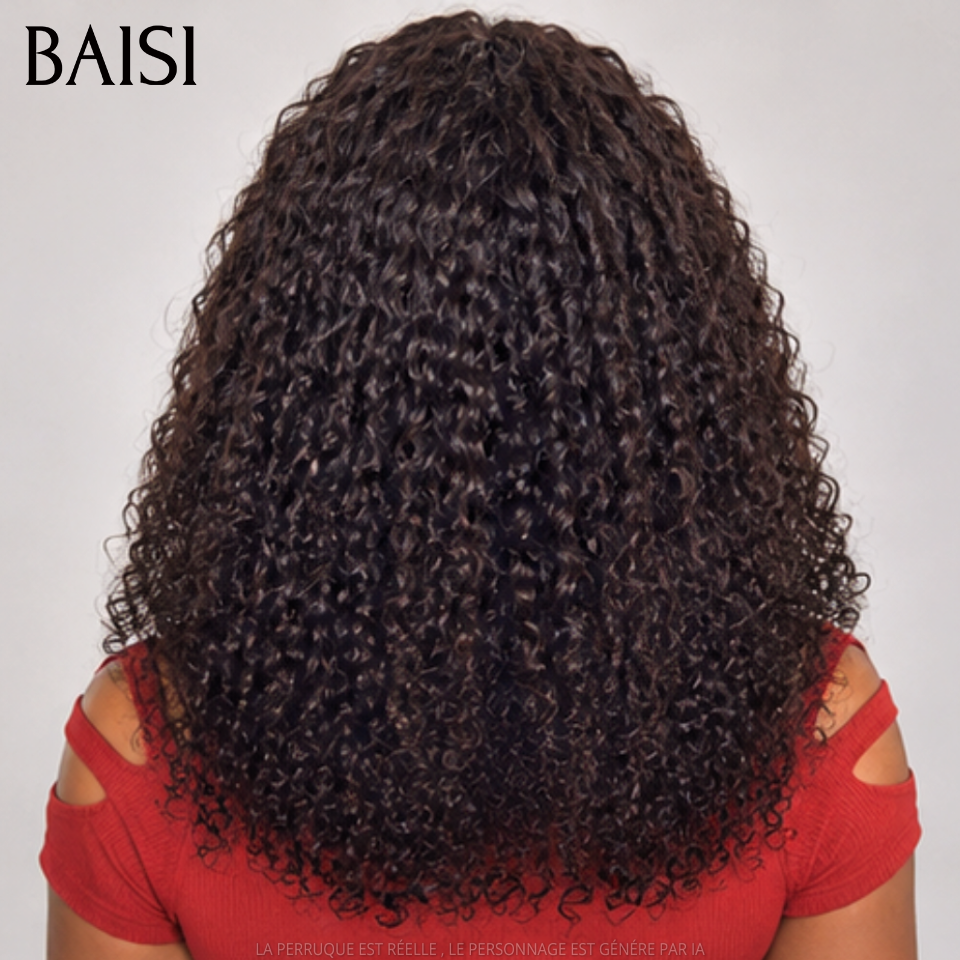 BAISI Perruque Curly Wave 14Pouces 138€ ou 18Pouces 198€ Couleur Noir 1B# Beaucoup de Volume Très Bonne Qualité en 100% Cheveux humains
