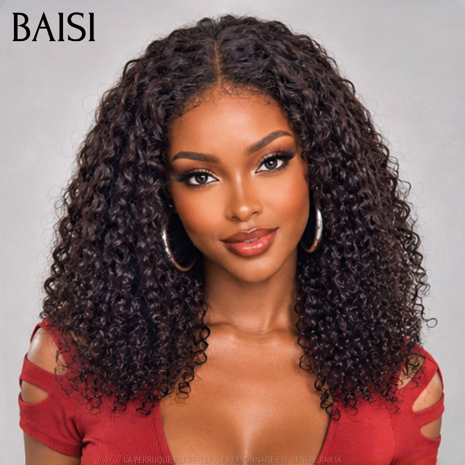 BAISI Perruque Curly Wave 14Pouces 138€ ou 18Pouces 198€ Couleur Noir 1B# Beaucoup de Volume Très Bonne Qualité en 100% Cheveux humains