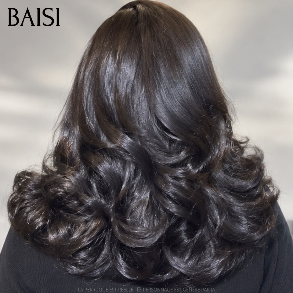 Grande Promo 13x4 lace frontal Perruque egg wave 12 pouce 95€ 250% densité en couleur NOIR en 100% Cheveux Humains