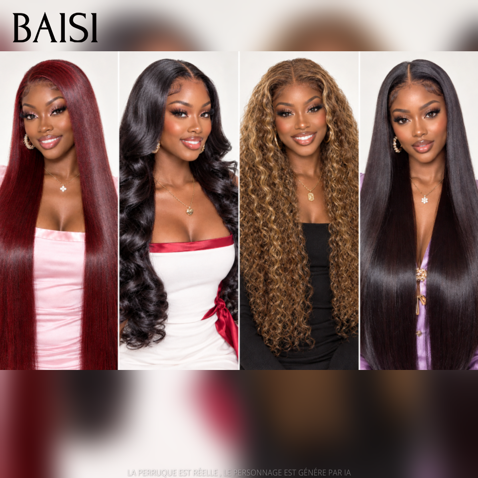 BAISI Vente En Gros 4 Perruques Longues 18 à 28Pouces à Partir de 289€ Seulement Combinaison Idéales Pour Petit Business En Expansion en 100% Cheveux humains