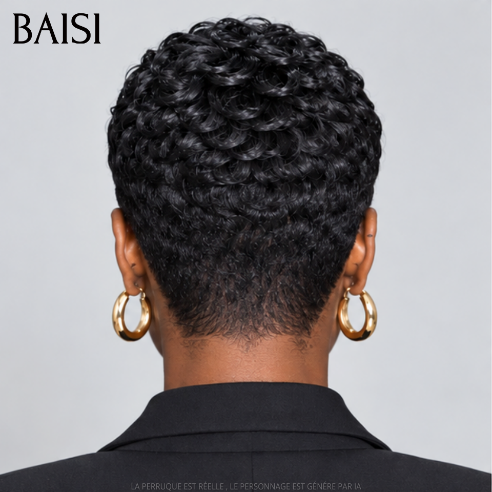 BAISI Full Lace Perruque Pixie Wave Courte Déjà Coiffée Disponible Pour Toutes Couleurs A partir de 159€ La Bombe Trop Magnifique en 100% Cheveux humains