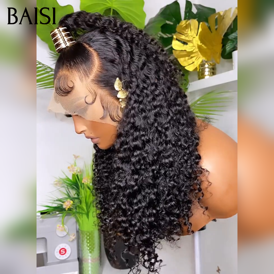 BAISI 13x4 lace Perruque Coiffée Longue Curly Noir 1B# De Luxe Coiffure Classe  en  100% Vietnam Hair ou 100% Raw Hair Top Qualité