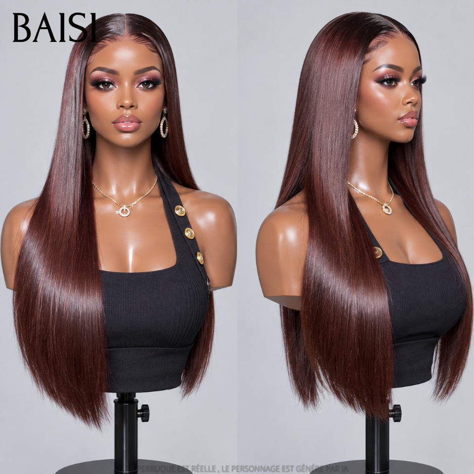 13x4 lace frontal Perruque Lisse raw hair 18 Pouces Grande Promo en couleur Marron 4# en 100% Cheveux Humains