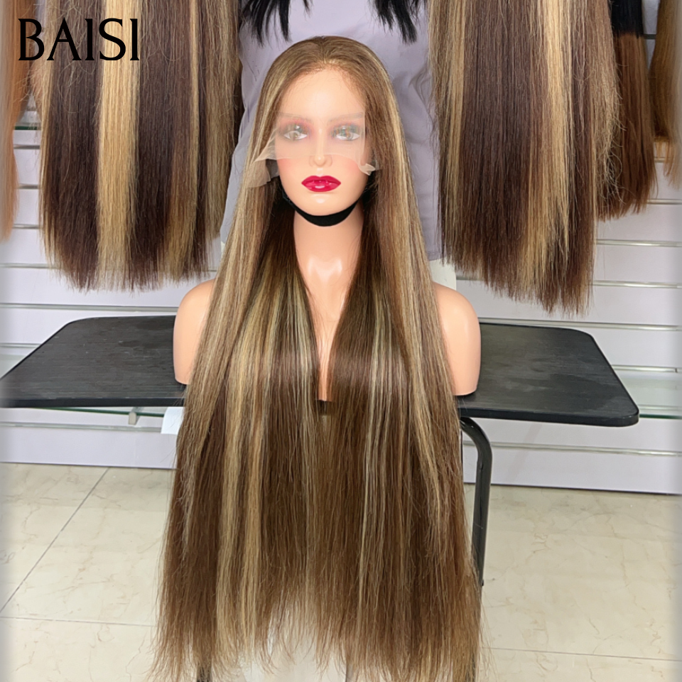 BAISI 13x4 Lace Perruque Lisse Couleur Mixte Miel disponible en 10Pouces 20Pouces et 32Pouces Meilleur rapport qualité prix  en 100% Cheveux humains